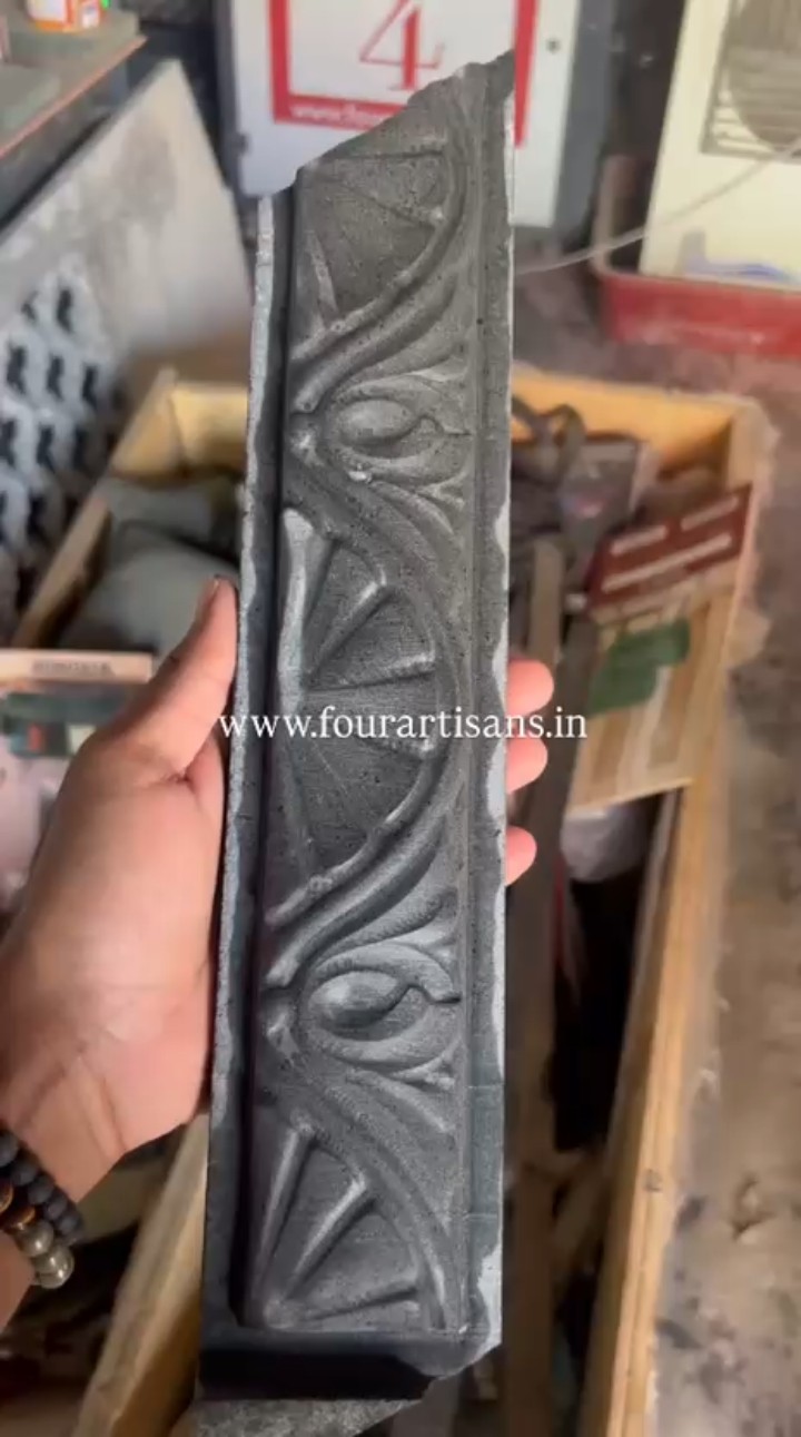 CNC carving basalt stone at Four Artisans in Pune
