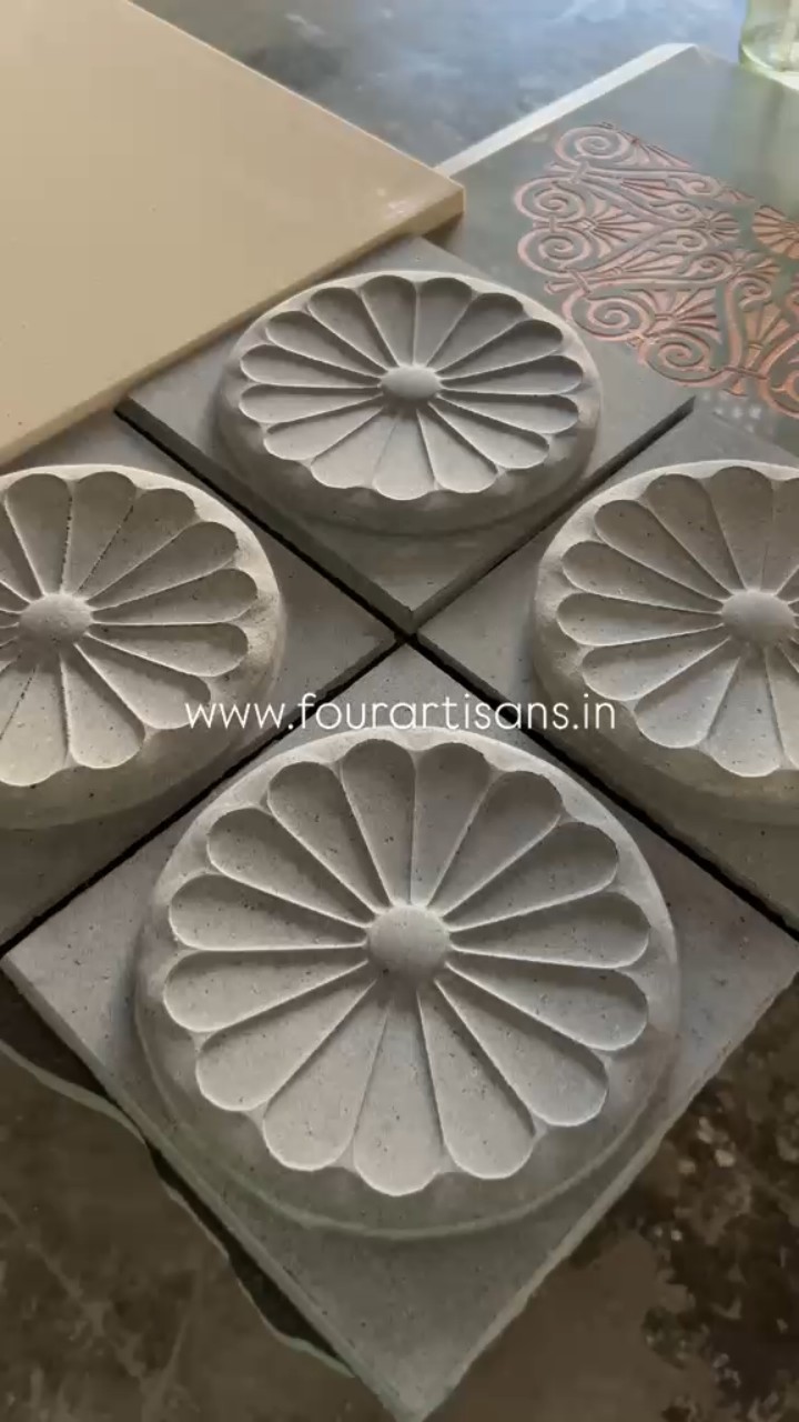 CNC basalt relief carving at Four Artisans in Pune