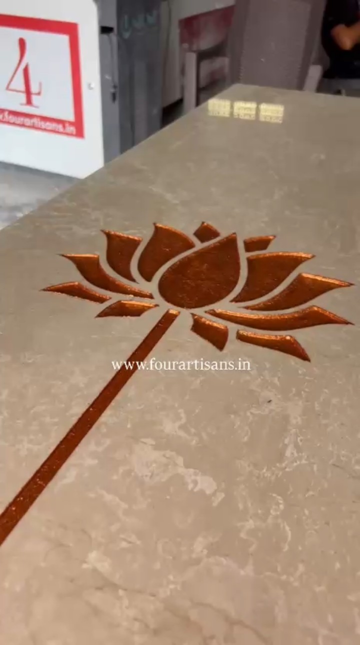 CNC carving Italian marble at Four Artisans in Pune