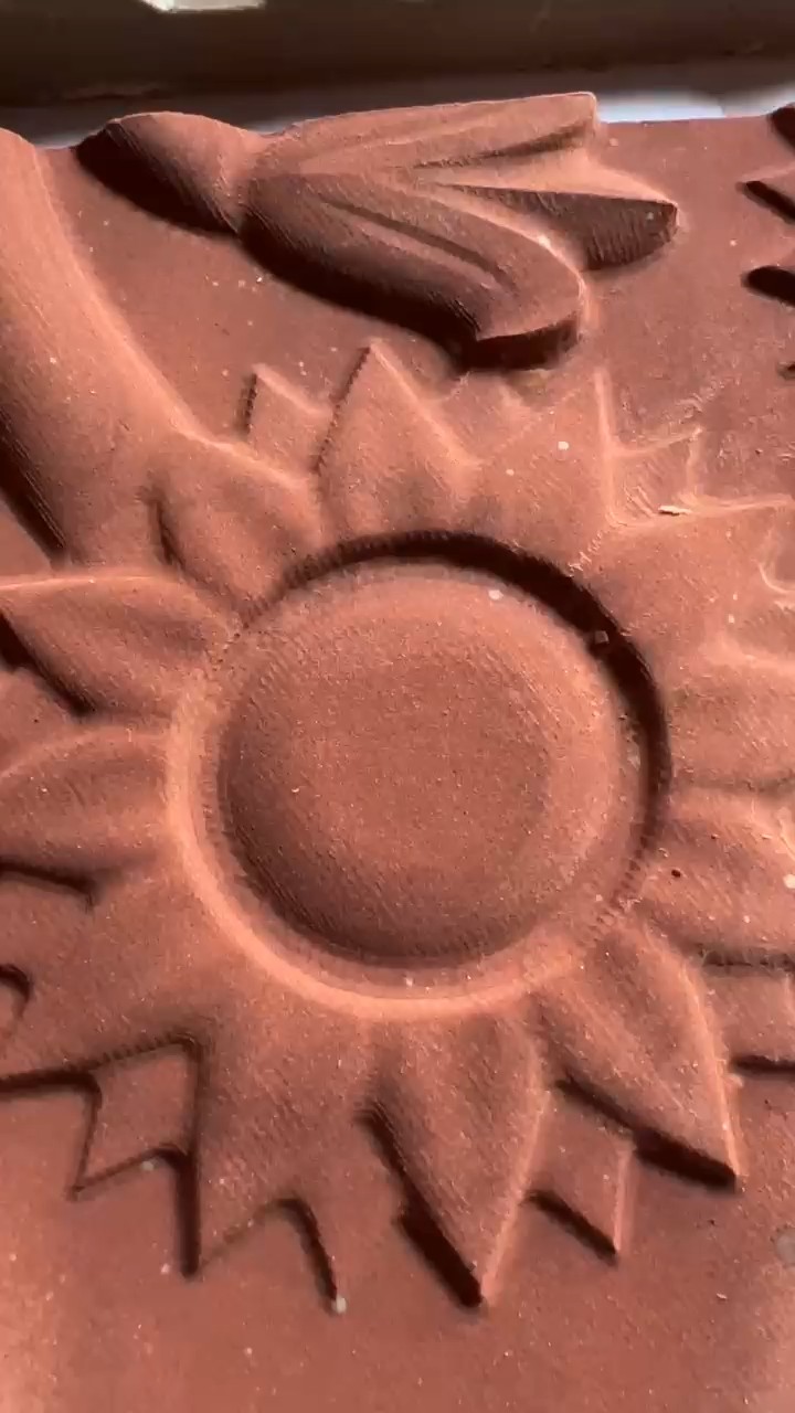 CNC sandstone carving in progress at the Four Artisans factory in Pune, Maharashtra