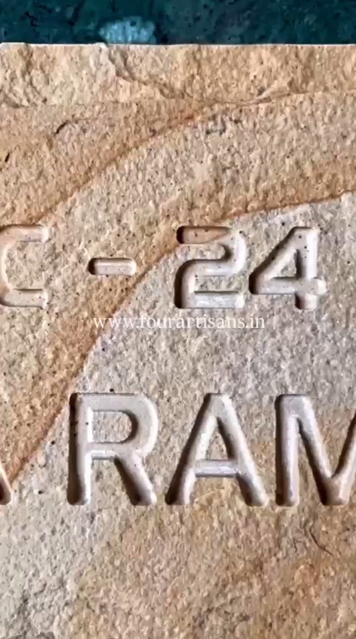 Custom CNC sandstone carving at the Four Artisans factory in Pune, Maharashtra