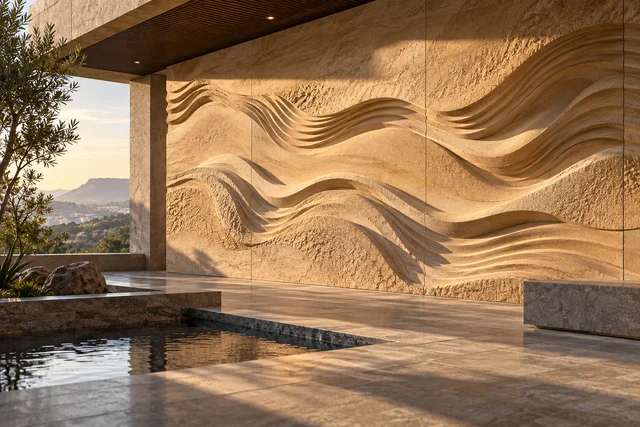Sandstone dune relief — Sandstone architectural design concept