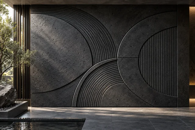 Abstract basalt arcs — Basalt architectural design concept