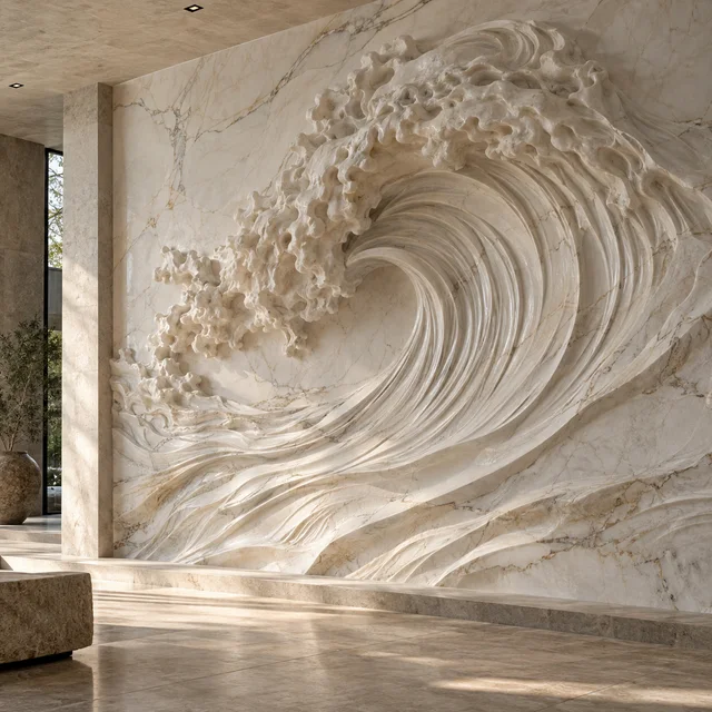 Ocean wave crest — Marble architectural design concept