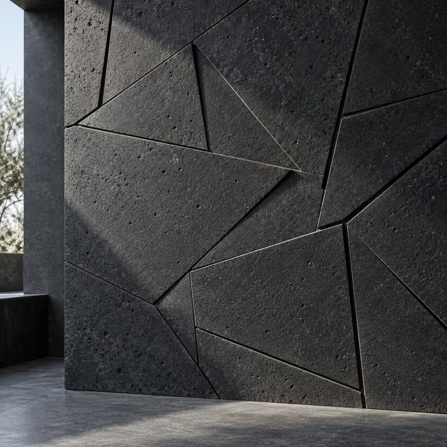 Angular fractured geometry — Basalt architectural design concept
