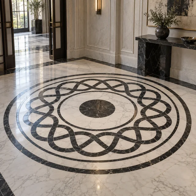 Roman guilloche bands — Marble architectural design concept