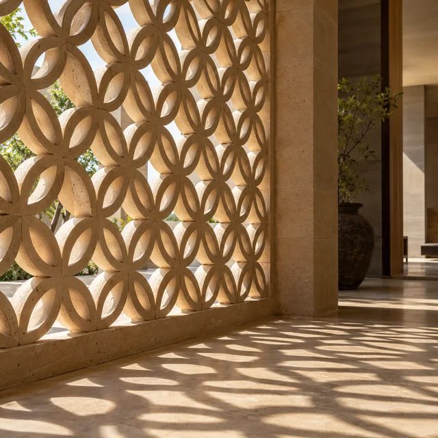 Interlocking circles — Sandstone architectural design concept