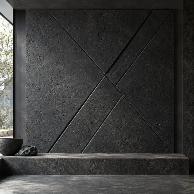 Minimal intersecting diagonals — Basalt architectural design concept