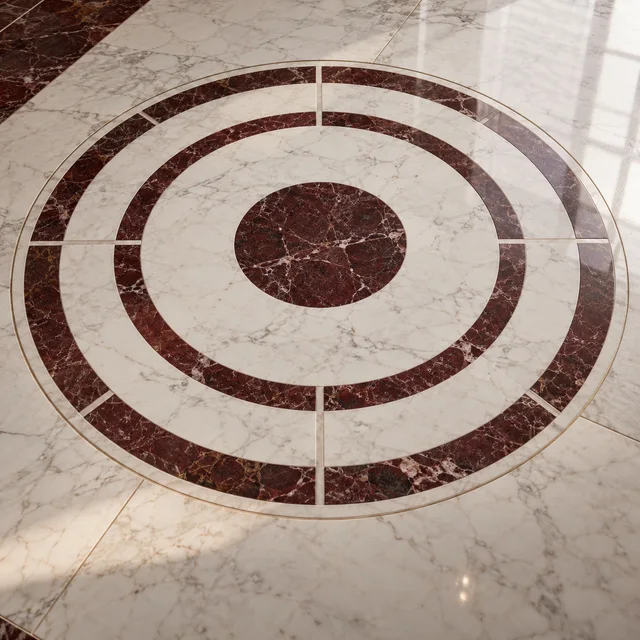 Minimal concentric arcs — Marble architectural design concept