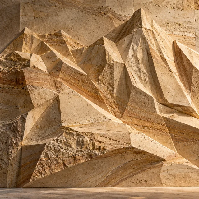 Angular mountain facets — Sandstone architectural design concept
