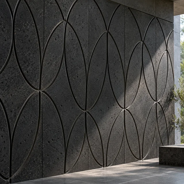 Interlocking elongated ovals — Basalt architectural design concept