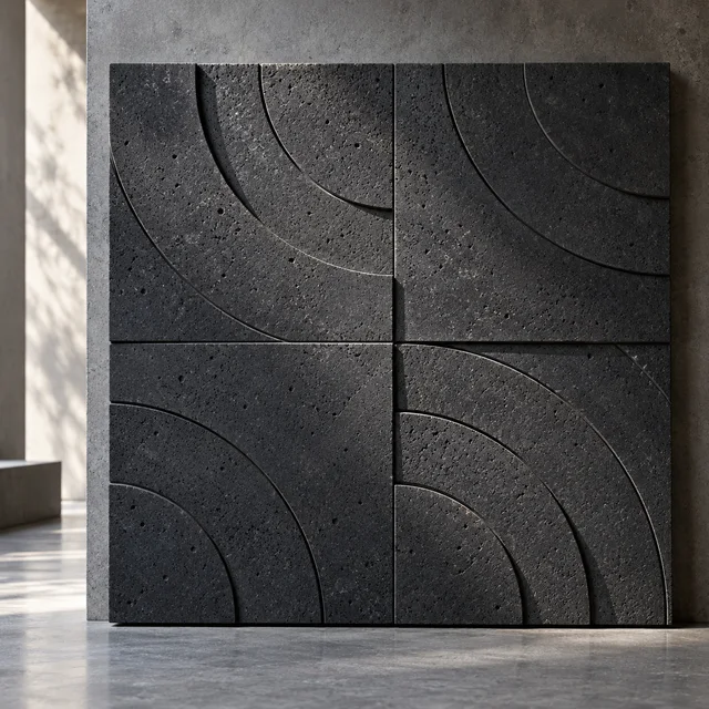 Concentric quarter-circle blocks — Basalt architectural design concept
