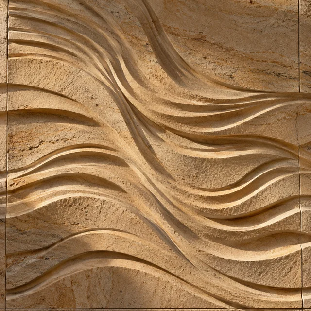 Abstract monsoon ripples — Sandstone architectural design concept