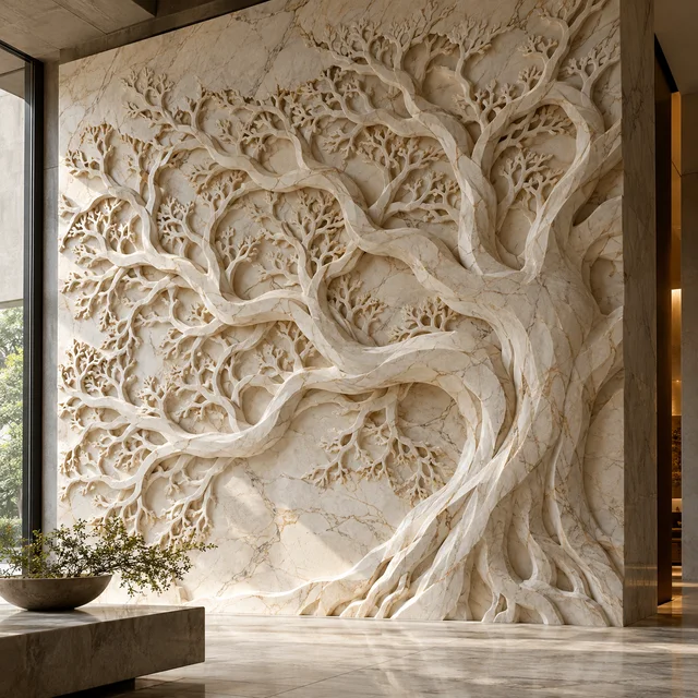 Fractal branching tree — Marble architectural design concept