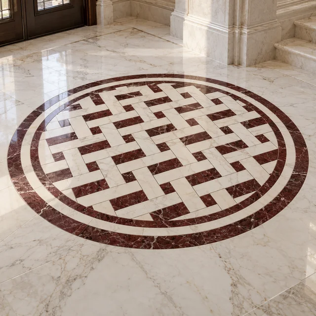 Basketweave mosaic — Marble architectural design concept