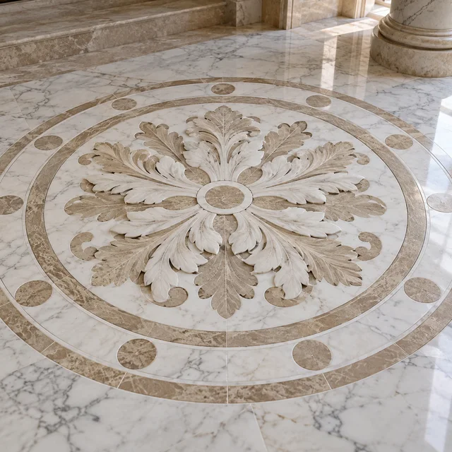 Acanthus rosette — Marble architectural design concept