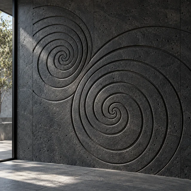 Offset spirals — Basalt architectural design concept