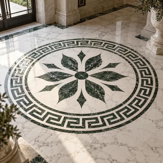 Greek meander border — Marble architectural design concept