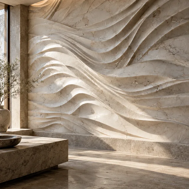 Wind-swept dune ridges — Marble architectural design concept