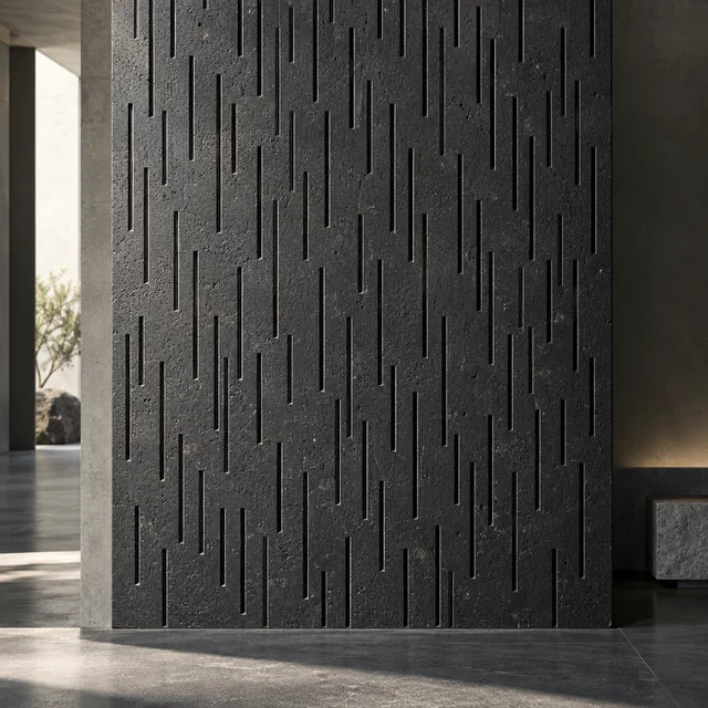 Staggered vertical dashes — Basalt architectural design concept