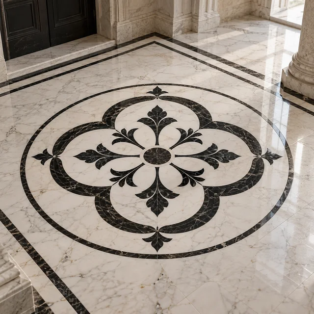 Floral quatrefoil — Marble architectural design concept