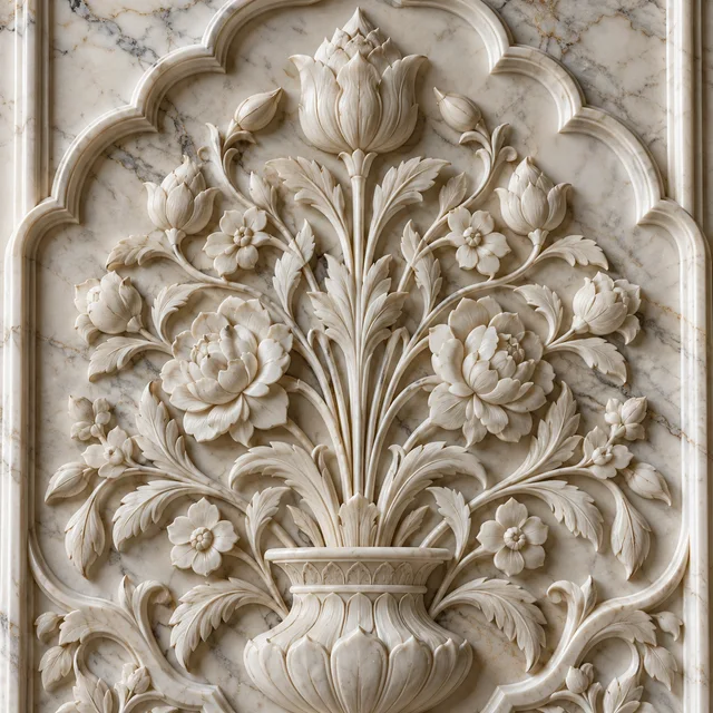 Mughal floral bouquet — Marble architectural design concept