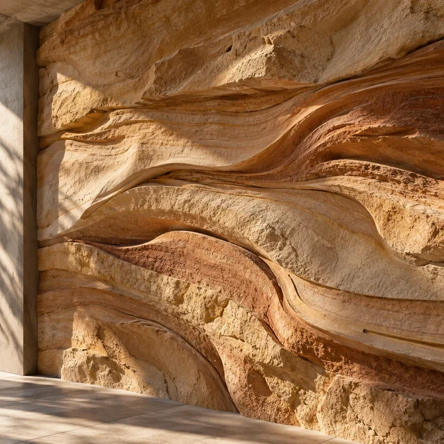 Flowing canyon strata — Sandstone architectural design concept
